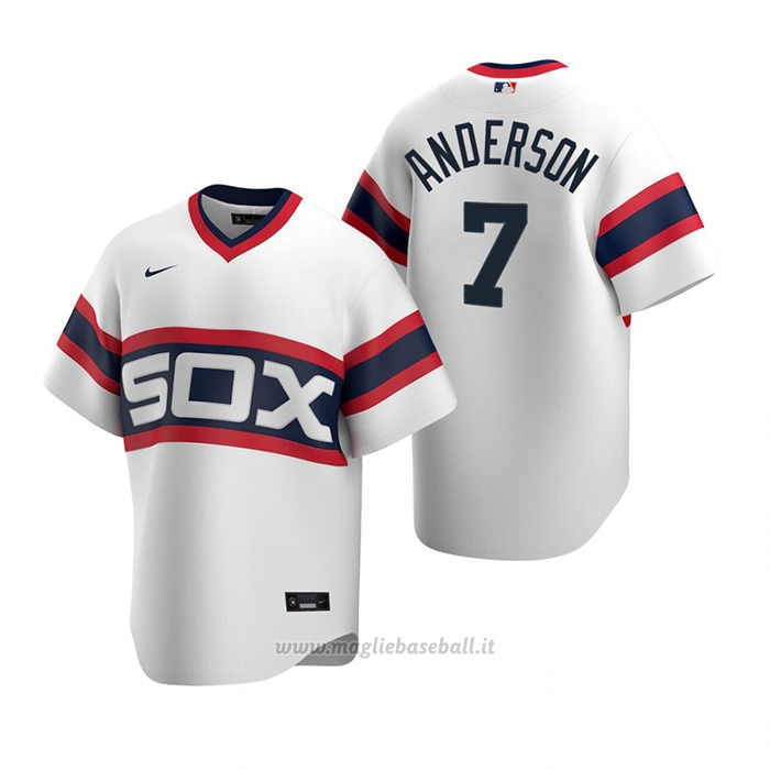 Maglia Baseball Uomo Chicago White Sox Tim Anderson Cooperstown Collection Primera Bianco